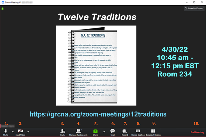 Twelve Traditions Room 234 Georgia Regional Convention Of Narcotics 